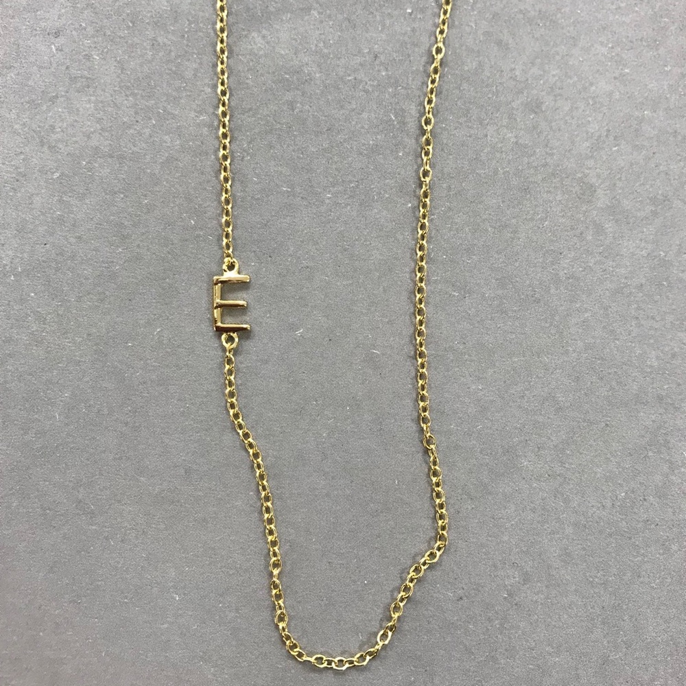 Gold Vermeil Petite Sideways Initial Necklaces-all letters avail.-Boutique - Picture 7 of 10
